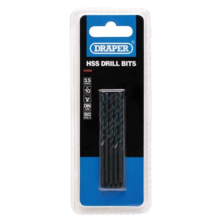 Draper 62889 HSS Twist Drill Bits, 3.5 x 70mm (Pack of 10)