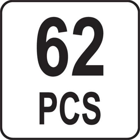 TOOL BOX W. TOOLS 62PCS