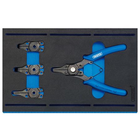 Draper 63196 Interchangeable Circlip Plier Set in 1 4 Drawer EVA Insert Tray (5 Piece)