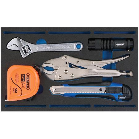 Draper 63543 Tool Kit in 1 4 Drawer EVA Insert Tray (5 Piece)