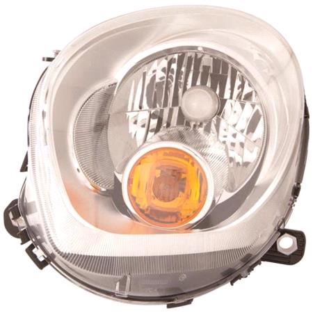 Left Headlamp (With Amber Indicator, Halogen, Takes H4 Bulb, With Loadlevel Adjustment, Supplied With Motor) for Mini Countryman 2010 on