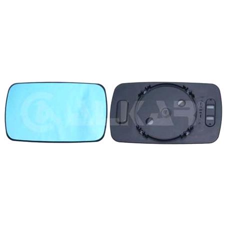 Left Blue Wing Mirror Glass (not heated) and Holder for BMW 5 Touring, 1991 1997