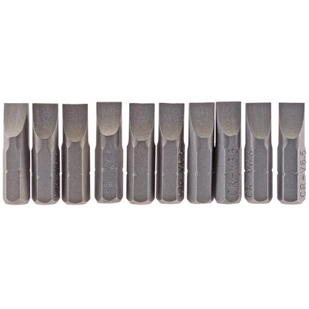 Draper 64034 6.5mm 1 4 inch Hex. Plain Slot Insert Bit 25mm Long x 10