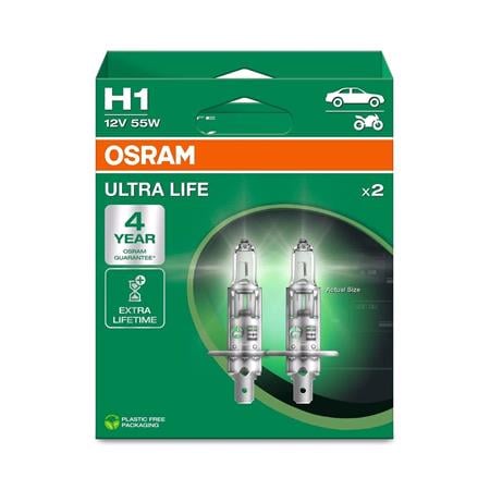 Osram Ultra Life 12V 55W H1 Twin Pack Bulbs for Audi A6 Saloon 2004   2006