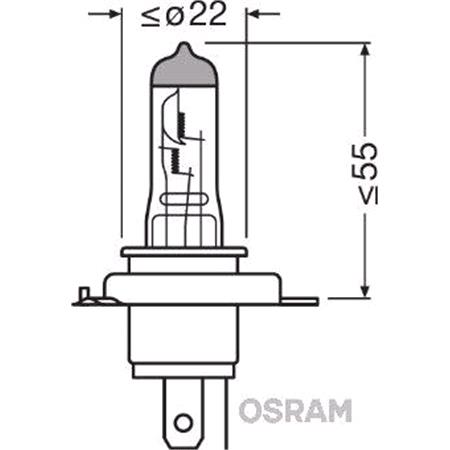 OSRAM CLASSIC  H4 12V 60/55W P43t