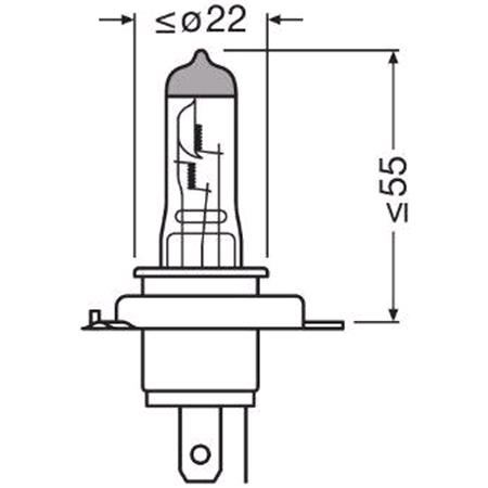 Osram Night Breaker Laser 12V 60/55W H4 +150% Brighter Headlight Bulb   Twin Pack