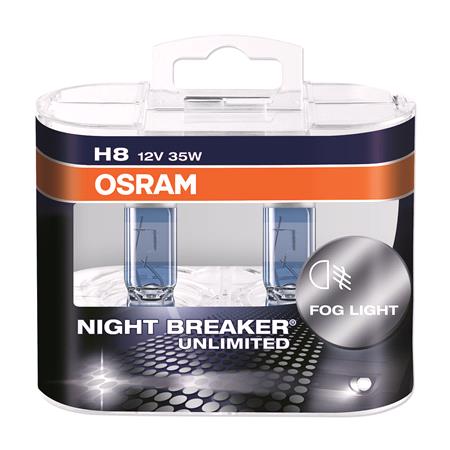 Osram Night Breaker unlimited H8 Halogen Bulb    Twin Pack