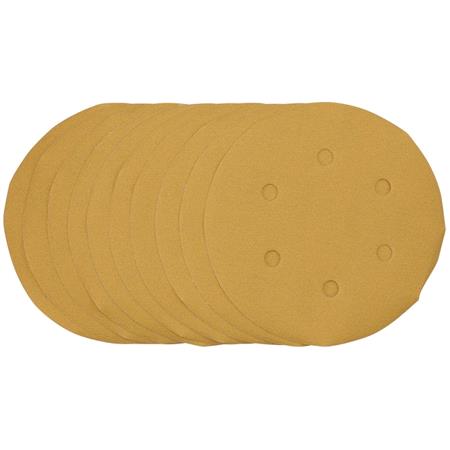 Draper 64282 Gold Sanding Discs With Hook & Loop, 150mm, 400 Grit (Pack Of 10)