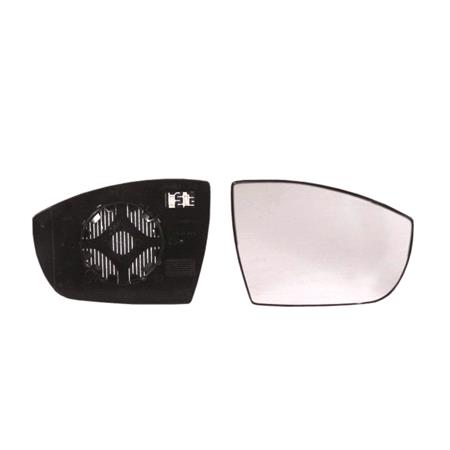 Left Wing Mirror Glass (heated) and Holder for FORD S MAX, 2006 2015
