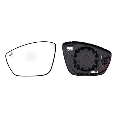 Left Wing Mirror Glass (heated, blind spot warning) and Holder for Peugeot 508 II 2018 Onwards