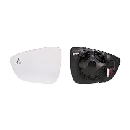 Left Wing Mirror Glass (heated, with blind spot warning) and Holder for Ford Focus Estate, 2018 Onwards