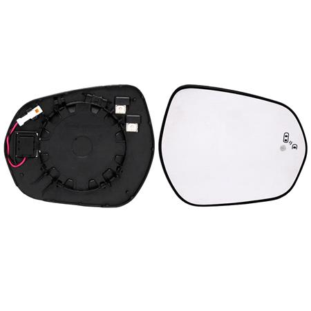 Right Wing Mirror Glass (heated, with blind spot warning indicator) and Holder for Ford Puma, 2019 Onwards