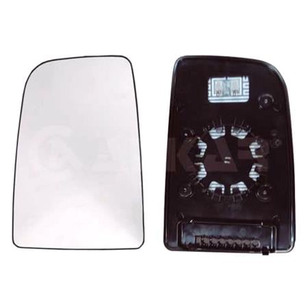 Left Wing Mirror Glass (heated, circular attachment) and Holder for Mercedes SPRINTER 3 t Bus, 2006 Onwards