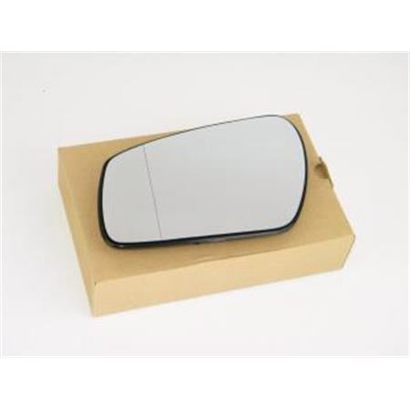 Left Wing Mirror Glass (heated, circular attachment) and Holder for FORD MONDEO Mk III Saloon, 2003 2007