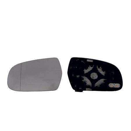 Left Wing Mirror Glass (heated, for 115mm tall mirrors   see images) and Holder for AUDI A5 Sportback, 2011 Onwards, Please measure at the centre of glass to ensure its 115mm, otherwise this glass may not fit