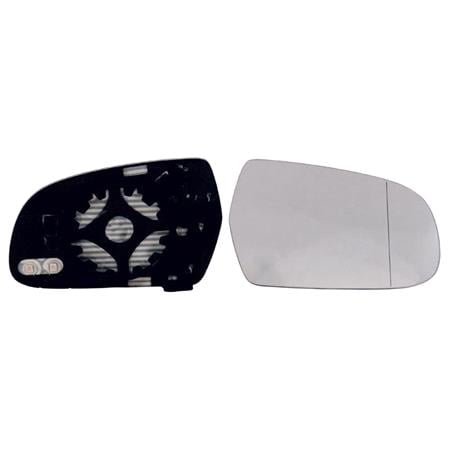Right Wing Mirror Glass (heated, for 115mm tall mirrors   see images) and Holder for Audi A3 Convertible 2010 2013, Please measure at the centre of glass to ensure its 115mm, otherwise this glass may not fit