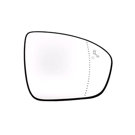Right Wing Mirror Glass (heated, with blind spot indicator lamp) for Renault CAPTUR II 2020 Onwards