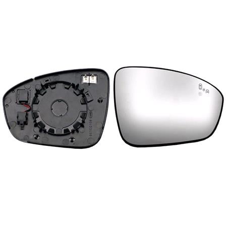 Right Wing Mirror Glass (heated, blind spot warning indicator) and holder for Renault CLIO V 2019 Onwards