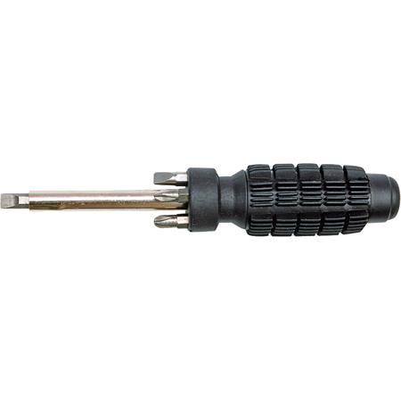 SCREWDRIVER W. RUBBER HANDLE AND 5 BITS