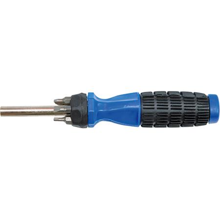 SCREWDRIVER W. RUBBER HANDLE AND 6 BITS