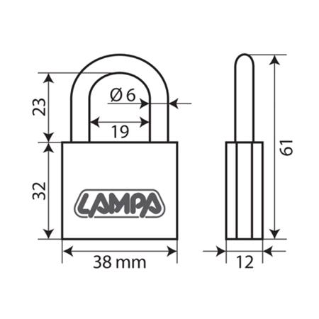 Standard, brass padlock   40 mm