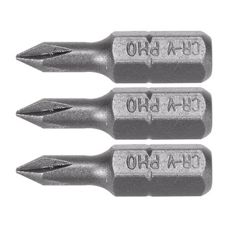 SCREWDRIVER BITS 1/4 25MM PH0 3 PCS