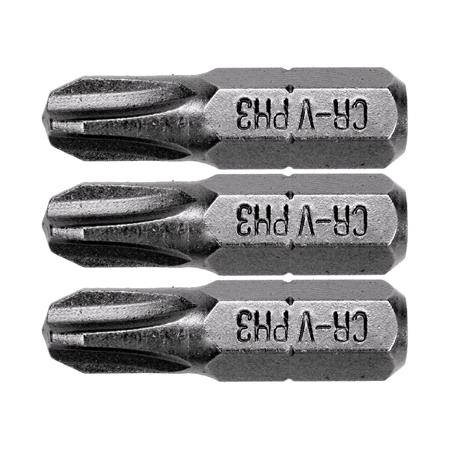 SCREWDRIVER BITS 1/4 25MM PH3 3 PCS