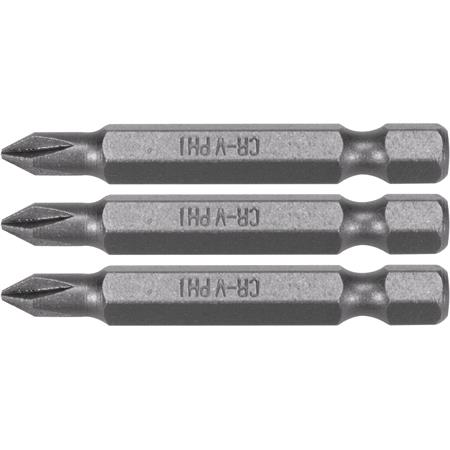 SCREWDRIVER BITS 1/4 50MM PH1 3 PCS