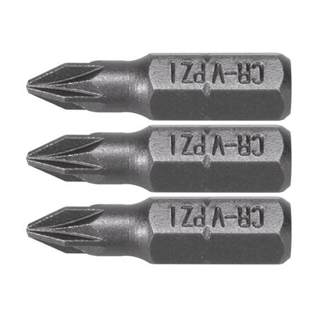 SCREWDRIVER BITS 1/4 25MM PZ1 3 PCS