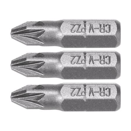 SCREWDRIVER BITS 1/4 25MM PZ2 3 PCS