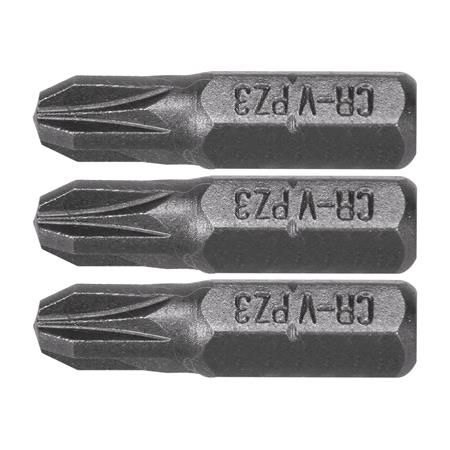 SCREWDRIVER BITS 1/4 25MM PZ3 3 PCS