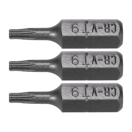 SCREWDRIVER BITS 1/4 25MM TORX T9 3 PCS