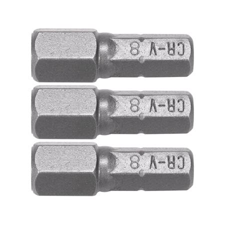 SCREWDRIVER BITS 1/4 25MM HEX H8 3 PCS