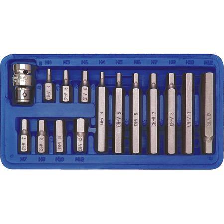 SCREWDRIVER BIT SET HEX H4 H12 15PCS