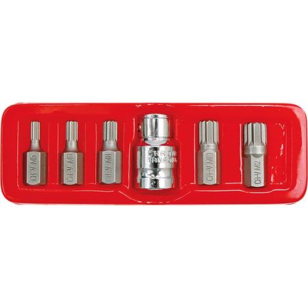 SCREWDRIVER BIT SET SPLINE M5 M12 6PCS