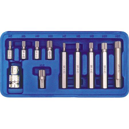 SCREWDRIVER BIT SET SPLINE M5 M12 11PCS