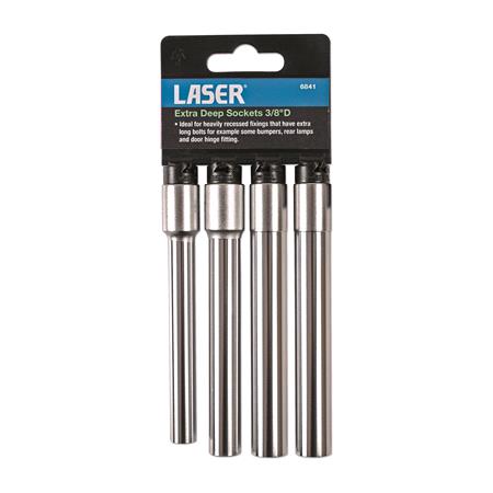 Extra Deep Sockets 3 8D 4pc