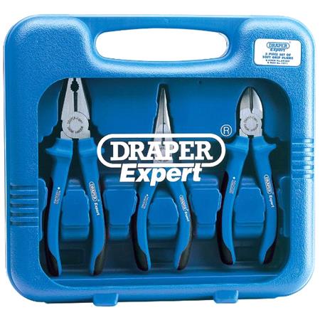 Draper Expert 69289 Heavy Duty Soft Grip Pliers Set (3 Piece)