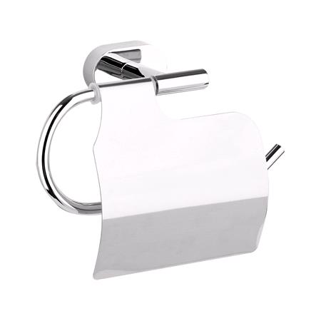 TOILET PAPER HOLDER WITH LID OVAL CHROME