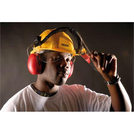 Draper 69933 Safety Helmet with Ear Muffs and Visor