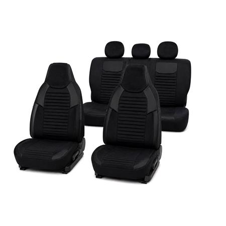 CHAMPION Style Seat Covers with Fixed Headrests (Black) For Citroen C ZERO 2010 Onwards
