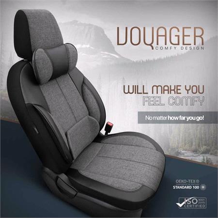 Premium VOYAGER GREY Linen Car Seat Covers With Neck Pillows    For Vauxhall ASTRA Mk III Estate 1991 1998