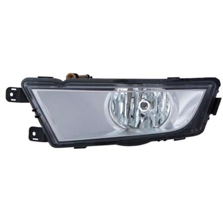 Left Front Fog Lamp (Chrome Bezel, Takes H8 Bulb) for Skoda OCTAVIA 2013 on