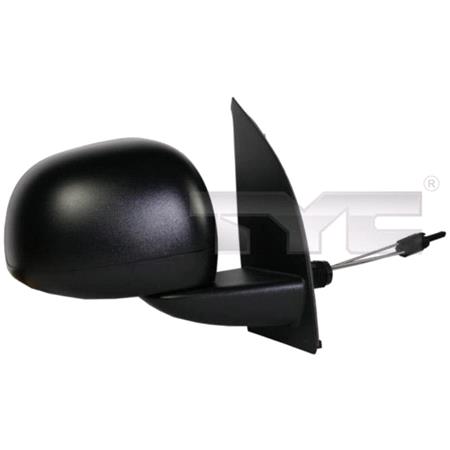 Right Wing Mirror (manual, black cover) for FIAT PANDA, 2010 2012