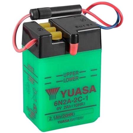 Yuasa Motorcycle Battery   6N2A 2C 1 6V Conventional Battery, Dry Charged, Contains 1 Battery, Acid Not Included