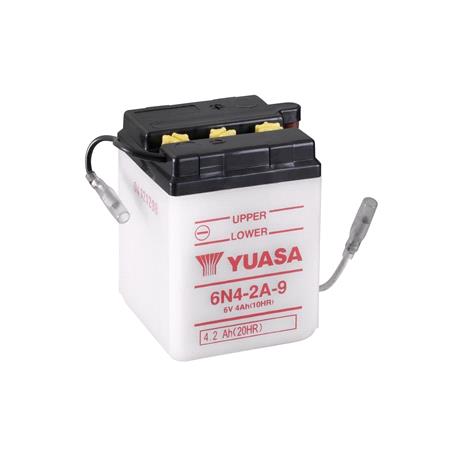 Yuasa Motorcycle Battery   6N4 2A 9 6V Conventional Battery, Dry Charged, Contains 1 Battery, Acid Not Included
