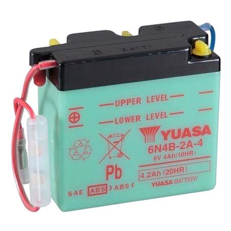 Yuasa Motorcycle Battery   6N4B 2A 4 6V Conventional Battery, Dry Charged, Contains 1 Battery, Acid Not Included