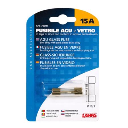 AGu glass fuse, 12 32V   15A