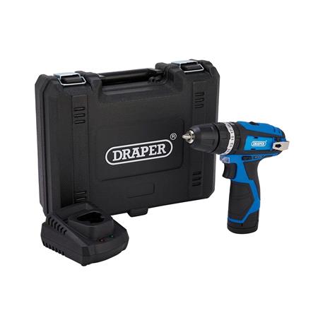 Draper 70256 12V Combi Drill, 1 x 1.5Ah Battery, 1 x Fast Charger, Case