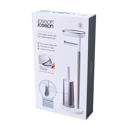 Joseph Joseph EasyStore Plus Toilet Paper Holder with Flex Steel Toilet Brush